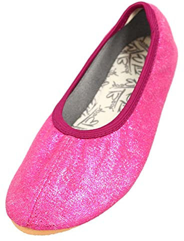 Beck Mädchen Basic Glitzer Gymnastikschuhe, Pink, 28 EU