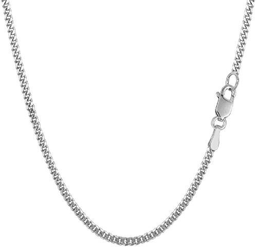 PRINS JEWELS 14 Karat 585 Gold Massive Panzerkette Weißgold Kette - 2 mm Breit - Unisex (60)