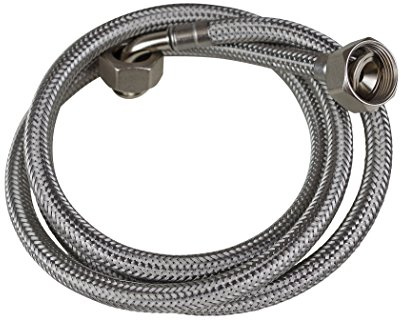 SFX® Panzerschlauch 1,5m Flexschlauch 3/4 Zoll ÜM x 3/4 Zoll ÜM 90°Bogen DN8 Waschmaschinen Geschirrspüler Spülmaschinen Schlauch Verlängerung Zulauf