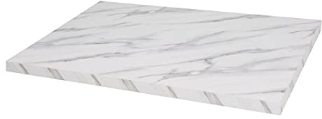 Bolero Pre-Drilled Rectangular Table Top Marble Effect 700mm