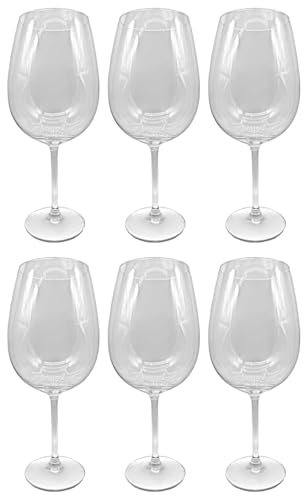 Set de 6 copas de vino 73 cl XXL. Pack, juego copas de cristal, borde fino, tallo largo para una degustación ideal en casa, restaurante y fiestas, aptas para lavavajillas