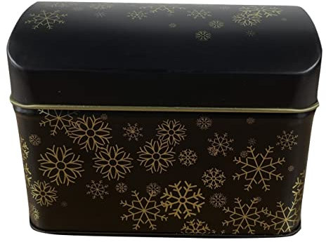 MediMuc Winterwelt - wunderschöne Minidose in Form einer Truhe mit weihnachtlichen Motiven - lebensmittelecht - Gebäckdose, Keksdose, Maße: (L x B x H): 10,4 x 7,6 x 8,0cm, Volumen ca. 0,63L