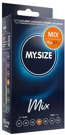 My.Size Mix Condoms Size 4, 57 mm, Standard Pack, Contains 10 Pieces