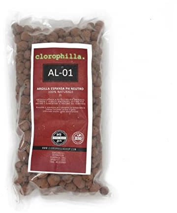 Argilla espansa PH Neutro Adatta per drenaggi Terreni Ottimo Isolante Contro Il Gelo Mantiene Temperatura costante - 1 Litro