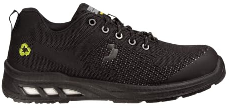 Safety Jogger ECOFITZ S1P Low Work Shoes, Sustainably Produced from Recycled Textile, Black