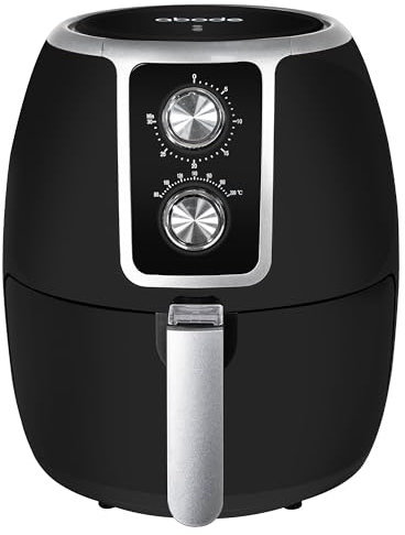 Abode Manual Air Fryer 1500W 3.7L with Non-Stick Removable Basket, 30 Minute Timer, Overheat Protection, Efficient Hot Air Circualtion, Black AAF3700