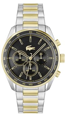 Lacoste Chronograph Quartz Watch for Men BOSTON Collection with Two-Tone Stainless Steel Bracelet - 2011348