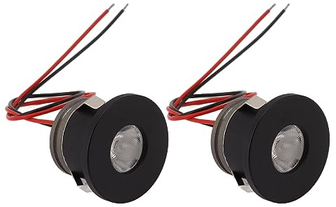 Qcwwy 2PCS Recessed Mini LED Spotlight, 12V Under Cabinet LED Lights Mini Spotlights 80LM Small LED Spotlight Jewelry Cabinet Display Case Accent Light