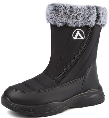 VTASQ Stivali Donna Uomo Stivali da Neve Foderata Pelliccia Caldo Antiscivolo Stivaletti Impermeabili Invernali All'aperto Scarpe Trekking