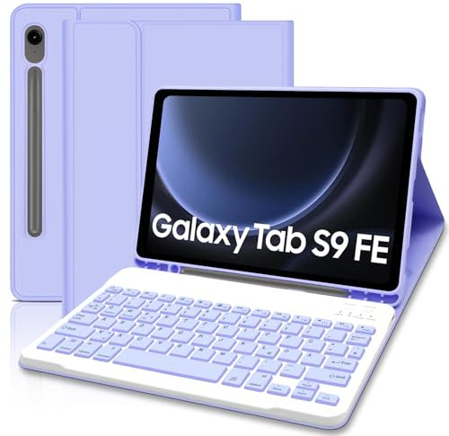 Tastatur Hülle für Samsung Galaxy S10 Lite/S10 FE/S9 FE 10.9 Zoll/Tab S9 11 Zoll, Schutzhülle mit Pencil Halter QWERTZ Layout, Magnetisch Abnehmbarer