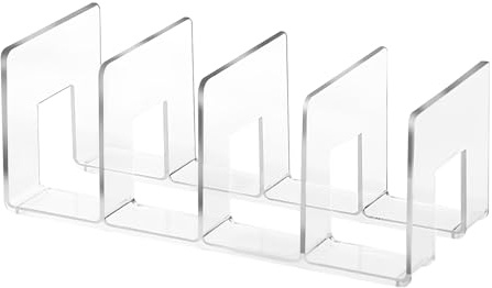 Culinavog tidningshållare av akryl, 4 stycken akrylfilsorterare, tidningshållare transparent, broschyrhållare, filsorterare och förvaring för böcker, kuvert, post, dokument, bärbar dator