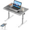 YRHome Betttisch Höhen- & Neigungsverstellbarer Laptoptisch für Bett & Sofa - 60x40cm Klappbarer Notebooktisch Lapdesk mit Tablet-Kerbe Stabiler Betttisch für Couch, Boden & Homeoffice - Grau