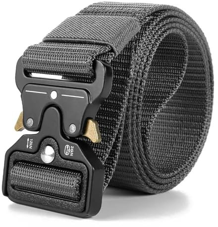ZYEKIU Cinturon Tactico Hombre, Cinturon Tactico Hombre de Estilo Militar, Militar Hombrev 1,5 Pulgadas Cierre Rápido con Hebilla para Montañas Escalar Entrenar (Gris oscuro)