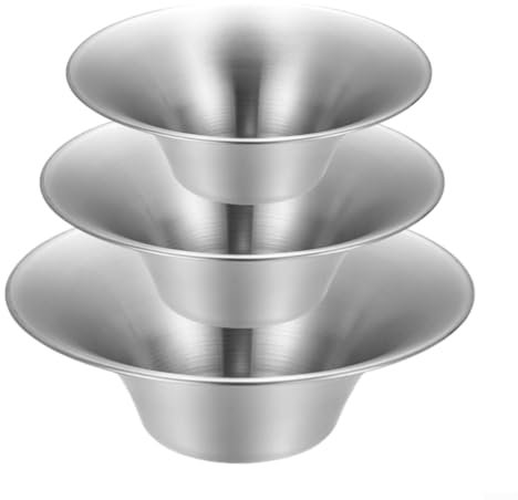 3 Piece Mixing Bowls in Stainless Steel for Cooking and Meal Prep Dishwasher Safe (Silver)