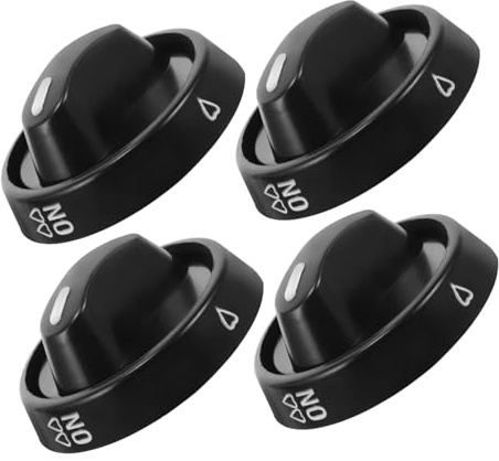 SEWACC 4 pcs Plastic Cooking Stove Knobs Replacement Control Knobs for Gas Stoves Easy Operation Smooth Rotation Suitable for Various Kitchen Styles