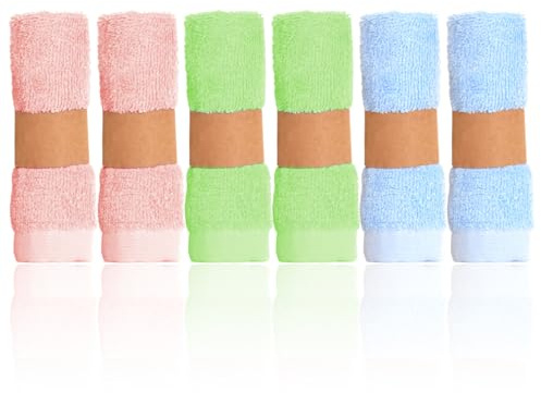 Tuwonwa 6PCS Flannel face cloth, Bamboo Face Cloths for Sensitive Skin, Ultra Soft Baby Washcloths 10x10 Reusable Flannel Face Towels, Antibacterial Eco-Friendly Wipes for Adults, Makeup Removal