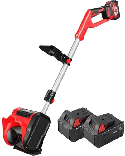 DUXMM Quitanieves eléctrico liviano, quitanieves a batería con Placa direccional y Mango Frontal Ajustable,Distancia de Lanzamiento de 26 pies, para Entrada de vehículos, jardín, Campamento