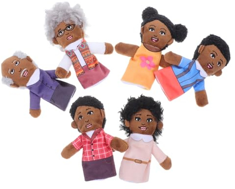 STOBAZA 6pcs Family Plush Finger Puppets for Educational Role Play Storytelling for Interactive Hand Puppets Preschool Imaginative Play for Bonding