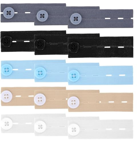 Bremorou 15 Pcs Waist Extender For Jeans Elastic Pants Waist Extenders Adjustable Button Extender For Pants Waistband Extenders For Jeans Men And Women Dress Pregnancy No Sewing 5 Colors