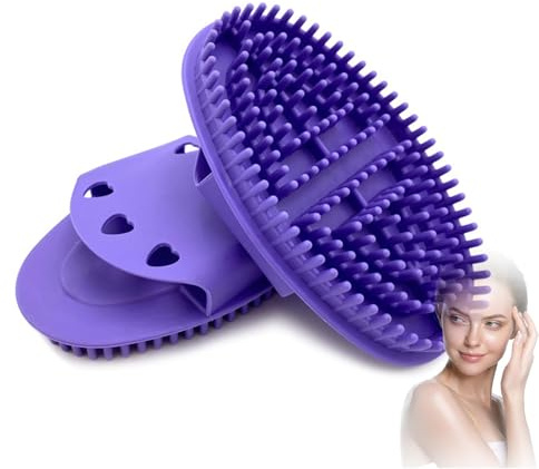 2PCS Silicone Belly Massage Brush for Tummy & Waist Fat Reduction – Handheld Meridian Body Massager for Lymphatic Drainage, Circulation, and Full Body Muscle Relief on Back, Neck & Feet