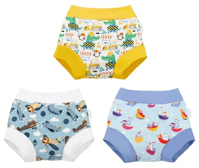 babygoal Reusable Swim Diaper - Waterproof Cloth Swimmers Pants for 2 Years to 3 Years Toddlers Beach & Pool-Boy Color