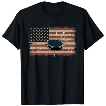 Camiseta De Hockey con Bandera Americana para Hombre Y Niña, Camiseta