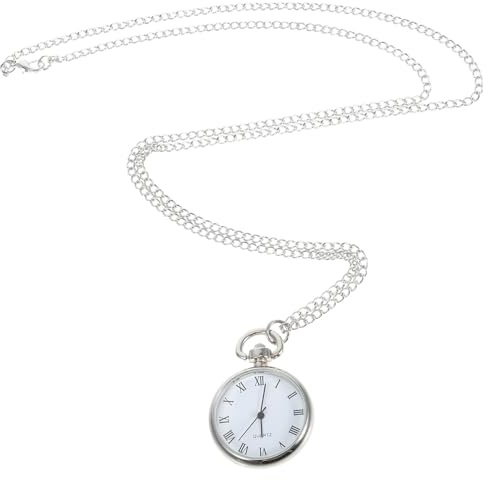 Operitacx Orologio da Taschino Ciondolo e Catena in Lega, Stile Vintage, Vetro Resistente, per Uomo e Donna in Occasioni Speciali