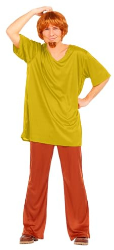 Funidelia Official Shaggy Costume - Scooby Doo for Men, Includes Shirt, Pants, Wig and Goatee - Outfit for Adults for Parties, Carnival and Halloween - Size M-L Green