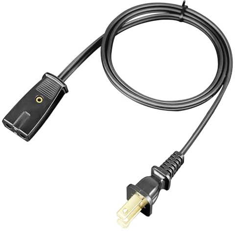 HASMX Replacement Power Cord Percolator Power Cord 36 for Presto Percolator 0281104 0281105 0261105, 2pin Cord Black 3ft (1-Pack)