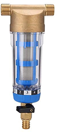 Wasserfilter Wiederverwendbare Spin-Down-Sediment-Wasserfilter Zoll Wasserhahn Wasserfilter Außengewinden Wasser-Vorfilter-Sedimentfilter für Brunnenwasserschlauch-Sedimentfilter(1/2 Male Thread)