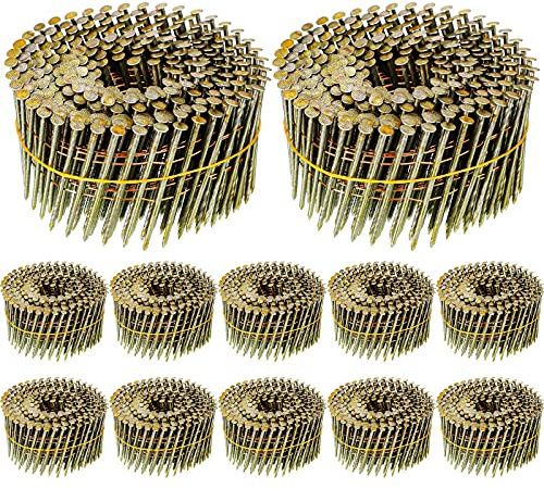 Hotop 3600 Count 15-degree Coil Siding Nails, Wire Collated, 2 Inch