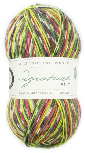 West Yorkshire Spinners West Yorkshire Knitting Wool - Spinners Signature - 4 Ply - Sock Fingering British - 1170 Green Woodpecker