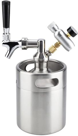 Barril De Cerveza Presurizado, 2L/4L/5L Mini Dispensador De Bebidas De Barril De Acero Inoxidable Barril De Barril De Cerveza De Café Portátil Mantiene La Carbonatación, Para Cerveza Artesanal, Barr
