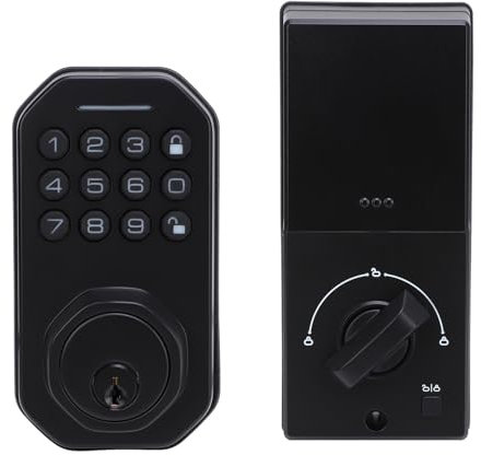 Cerradura de Cerrojo Inteligente, Cerradura de Puerta de Entrada sin Llave con Teclado, Cerradura de Puerta con Cerrojo Electrónico con Control de Aplicación Contraseña Virtual