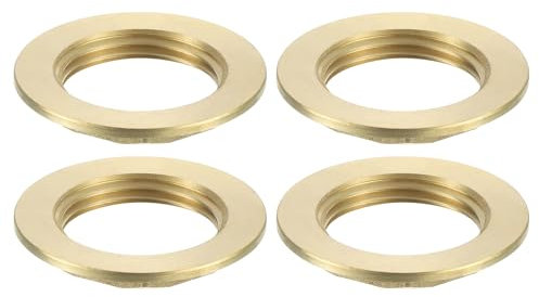 QUARKZMAN Dado Esagonale di Bloccaggio Flangia Esagonale per Raccordo Tubo G1, Dado Sottile per Fissaggio Filettato Femmina per Idraulica, Ottone 4Pz