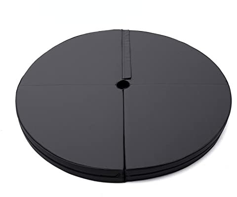 Dicke, rutschfeste Stangentanzmatte für Sicherheit, Crash-Pad mit faltbarem, rundem Design für Tanz, Fitness, Gymnastik, Yoga, Anfänger, schwarze Abdeckung, 150 x 10 cm