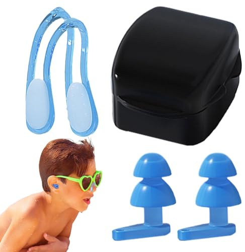Bouchons d'oreille de natation et bouchon de nez, protection de l'oreille et du nez | Protection anti-vol en silicone antidérapante, bouchons souples portables pour nager avec clip de nez pour adultes