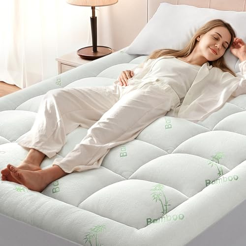 Anluoer California King Mattress Topper Memory Foam Pillow Top Mattress Pad