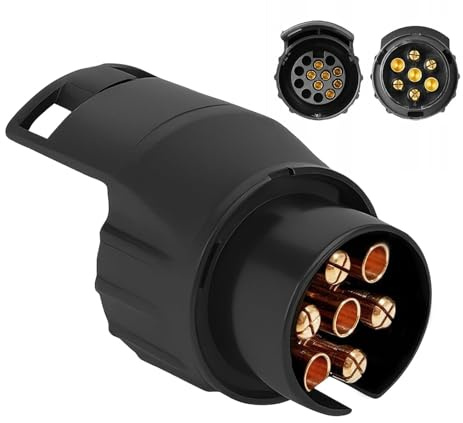 Adaptador Menibeuty para Enganches de Remolque 7 a 13 Polos 12V, Conector de Enganches de Remolque, Adaptador de Enganches de Remolque de 13 Polos 12V, Para Remolques, Coches, Camiones, RV