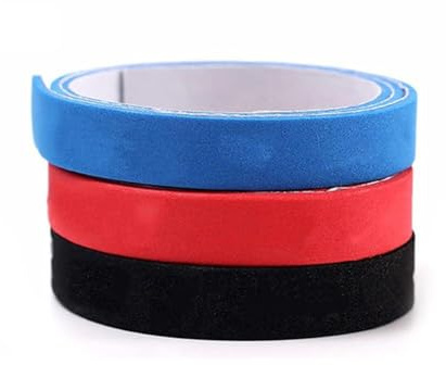 CashMuch 30 cintas de protección de bordes de raqueta de tenis de mesa, banda lateral de esponja para paleta de ping pong, rojo/azul/negro, 10 mm de ancho