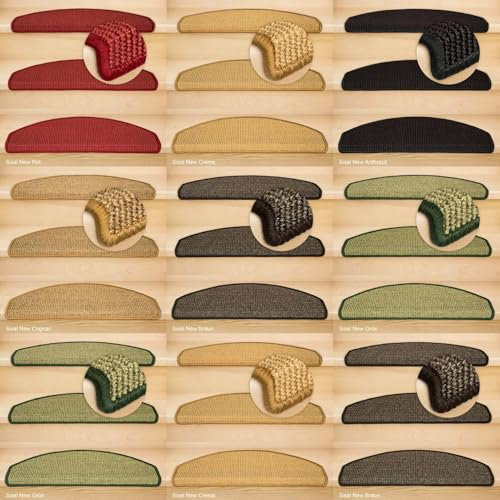 Kettelservice-Metzker® Stufenmatten Sisal New Halbrund in versch. Farben und Set Varianten Grün 12 Stück