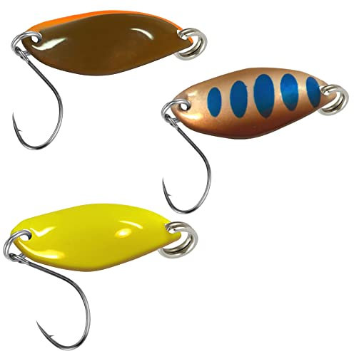 3 FTM Spoon Fly 1,2g - Forellenblinker zum Angeln auf Forellen, Löffel zum Forellenangeln, Löffelblinker zum Ultra Light Angeln