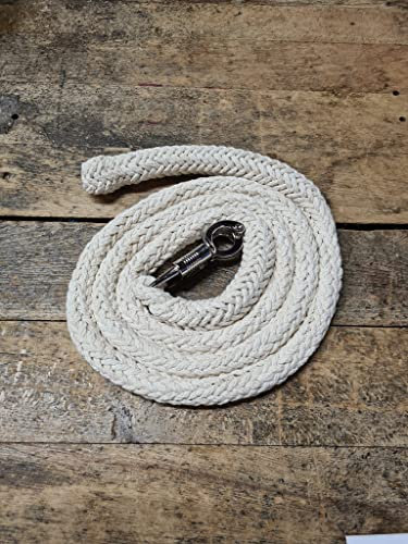 Jumbo Führstrick extra dick Natur mit Panikhaken Silber 2 Meter