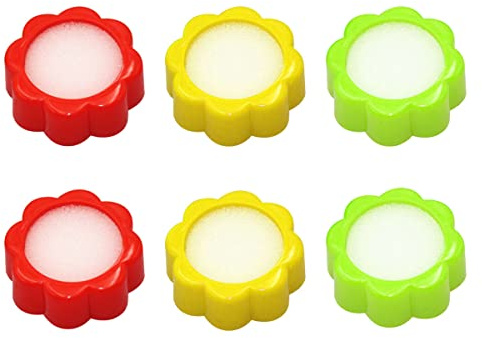 Jagowa 6 Uds Esponja Dedo Humectante Humedecedor Forma Flor Antideslizante Mano Dedo Húmedo Suministros De Oficina Color Aleatorio Para Contar Dinero Cajero Uso