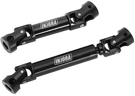 INJORA Drive Shaft Steel Black Front Rear Center Shaft with D Shaped Hole for TRX4M Defender Bronco 1/18 RC Crawler Upgrade, 2PCS