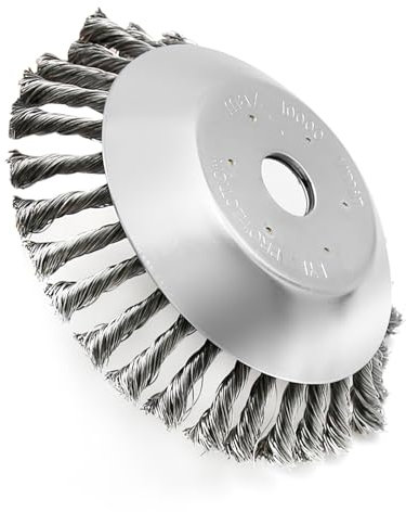 Unkrautbürste Unkrauttrimmer Motorsense Freischneider 200 x 25,4 MM Kegel Unkrautbuerste,zur effektiven Moosentfernung auf Pflaster oder Sandsteinen (8 Zoll)