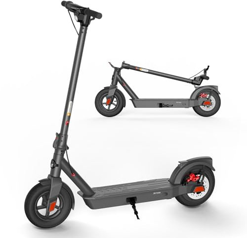Patinete eléctrico portátil de 10 Pulgadas, 20 km/h y 20 Millas de Alcance, Scooter eléctrico Plegable para Adultos y Adolescentes, con Sistema de frenado y Control de Crucero
