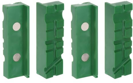 sourcing map Set di 2 ganasce magnetiche da 10,2 cm, con scanalature a U, in gomma morbida, multiuso, protezione per la lavorazione del legno, gioielli e impianti idraulici, verde