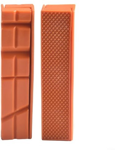 4 almohadillas magnéticas para mordazas de tornillo de banco de 4, 5, 6 pulgadas, diseño magnético de goma multiranura para máquinas herramientas de banco de banco de metal (6 pulgadas, naranja)