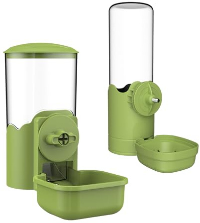 Distributore automatico di cibo e acqua per animali domestici, stazione di alimentazione automatica a gravità per cuccioli, gattini, conigli, porcellini d'India, cincillà, ricci, furetti (Verde)